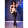 Chilirose - Cr 4851 Ensemble Top Et Leggings Noirs Avec Accessoires Dorés L